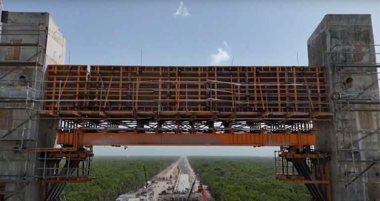 Puente Atirantado Garra de Jaguar, Tramo V del Tren Maya, México